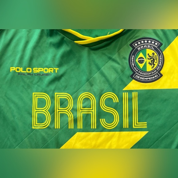 Ralph Lauren Polo Brasil Performance Soccer Sports Jersey - Picture 2 of 10